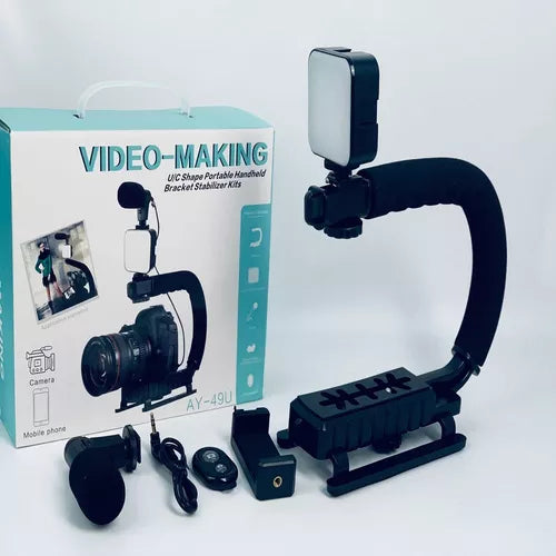 Kit de Creador de Contenido Pro 5 en 1 Nova Studio - Estabilizador, Luz, Micrófono y Control