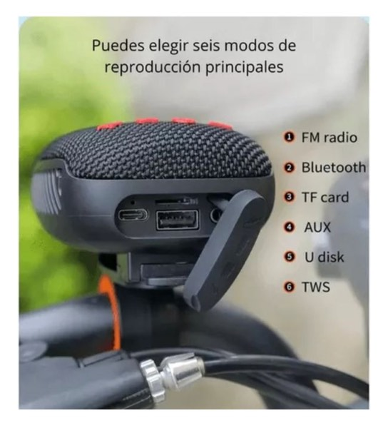 Parlante Portátil Inteligente Para Bicicleta - Resistente Al Agua y Con Conexión Bluetooth