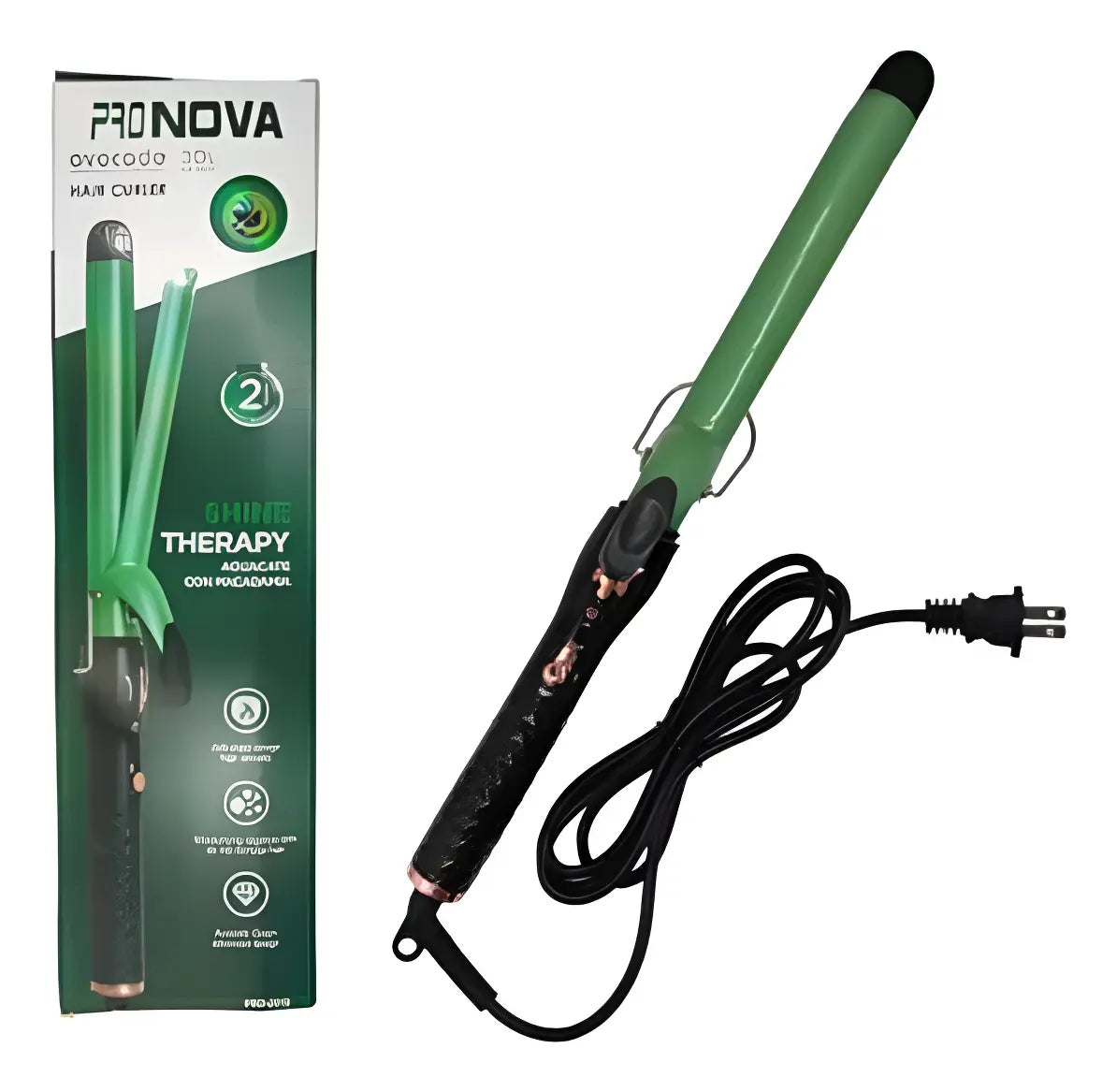 Pinza Rizadora Profesional Therapy Aguacate - Rizos Perfectos y Brillo Espectacular